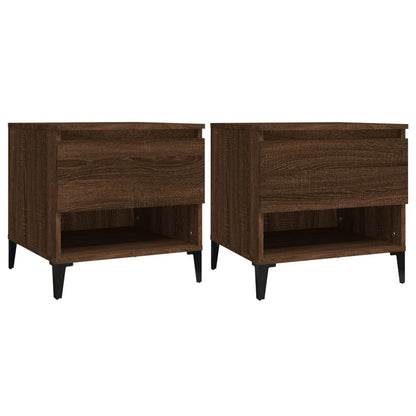 2-Piece Oak Brown Side Tables - Engineered Wood, 50x46x50 cm