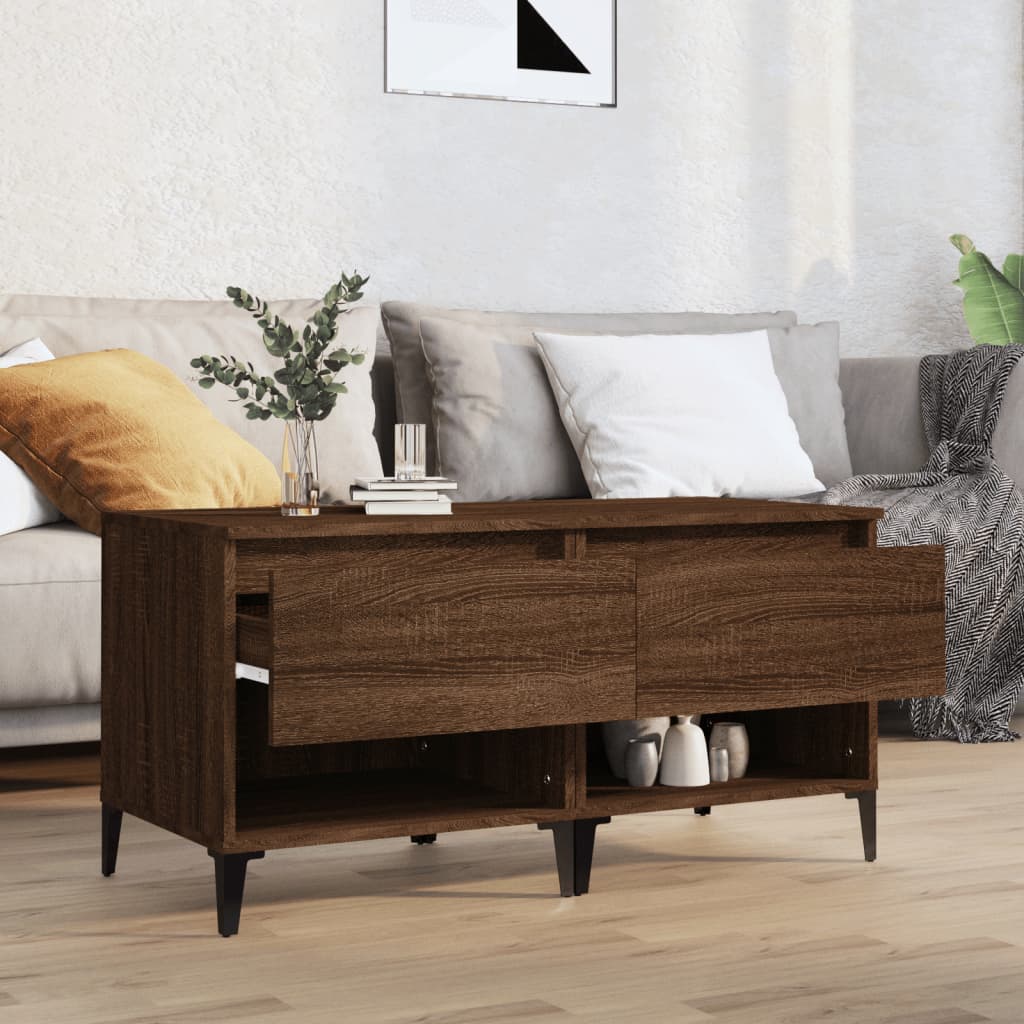2-Piece Oak Brown Side Tables - Engineered Wood, 50x46x50 cm