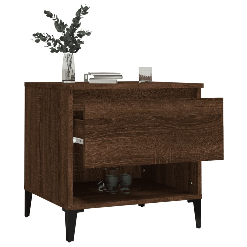 2-Piece Oak Brown Side Tables - Engineered Wood, 50x46x50 cm