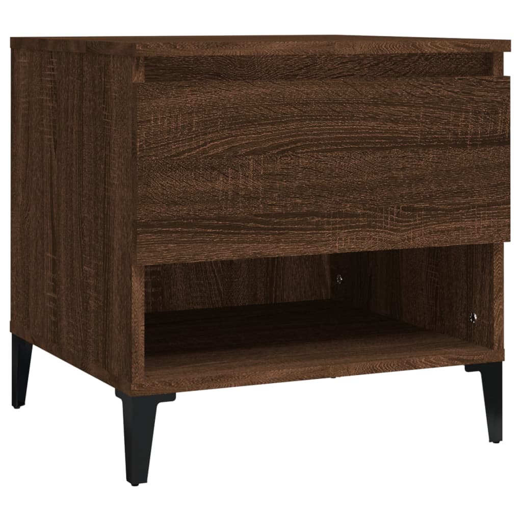 2-Piece Oak Brown Side Tables - Engineered Wood, 50x46x50 cm