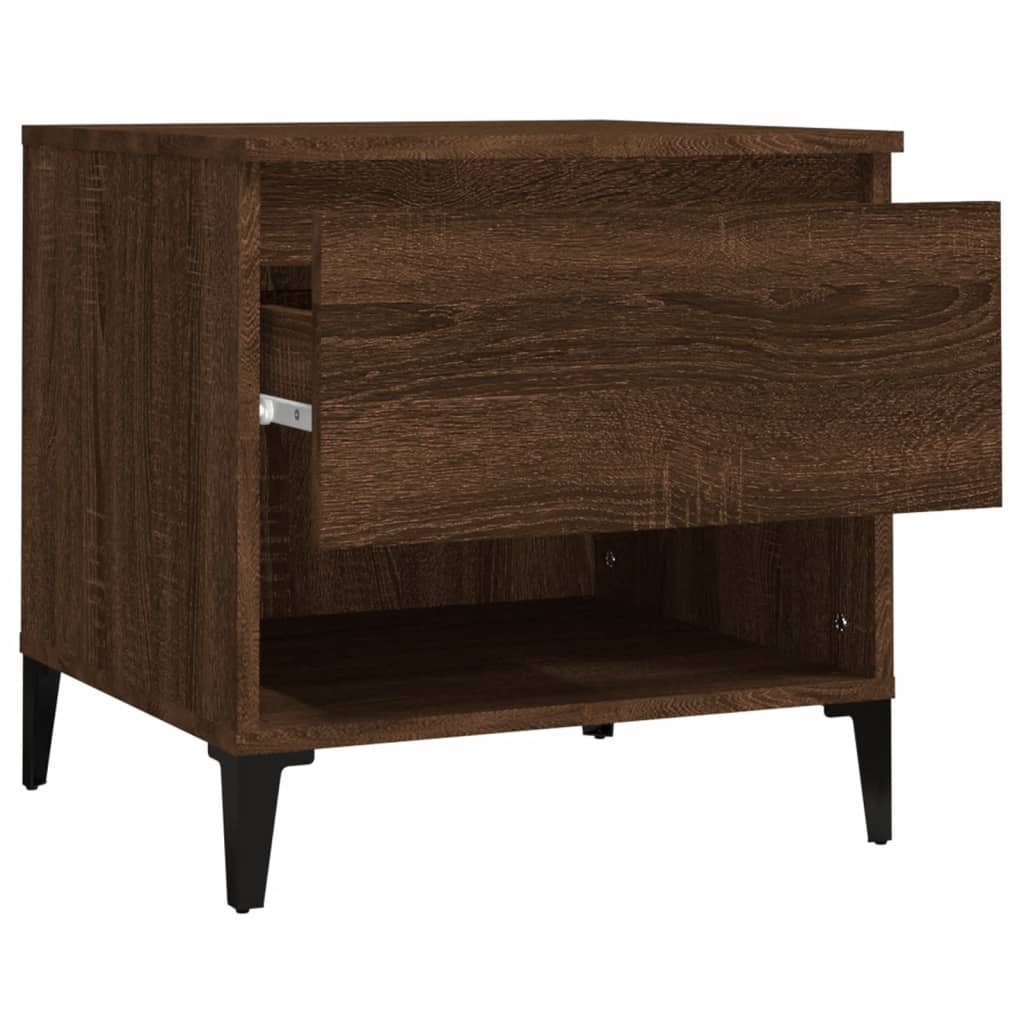 2-Piece Oak Brown Side Tables - Engineered Wood, 50x46x50 cm