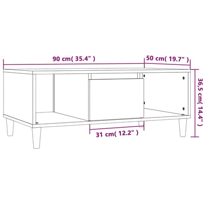 Coffee Table Smoked Oak 90x50x36,5 cm Engineered Wood