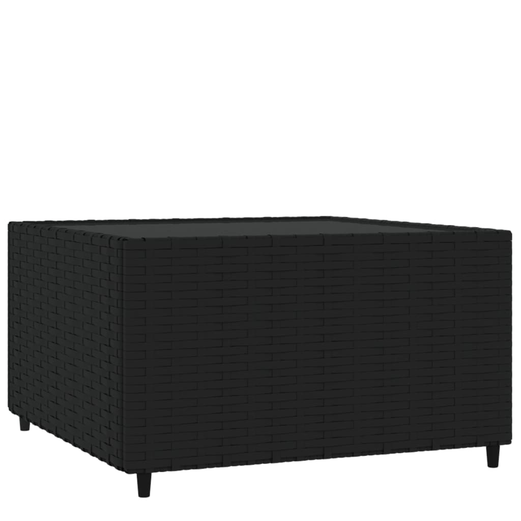Square Garden Coffee Table Black 50x50x30 cm Poly Rattan