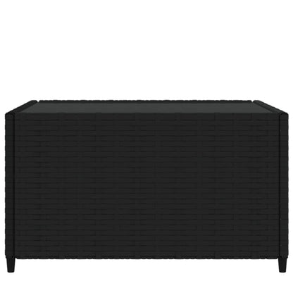 Square Garden Coffee Table Black 50x50x30 cm Poly Rattan