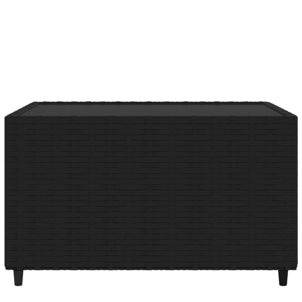 Square Garden Coffee Table Black 50x50x30 cm Poly Rattan