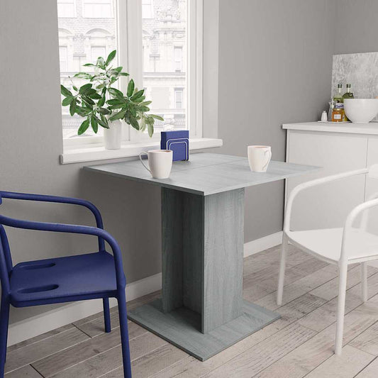Grey Sonoma Dining Table 80x80x75 cm - Engineered Wood