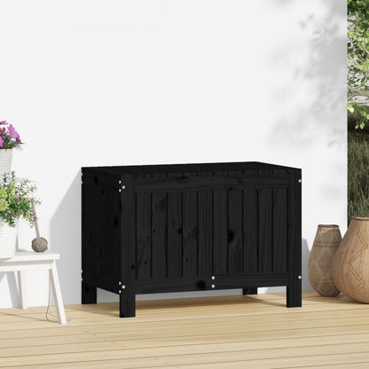Black Solid Pine Garden Storage Box 76x42.5x54 cm