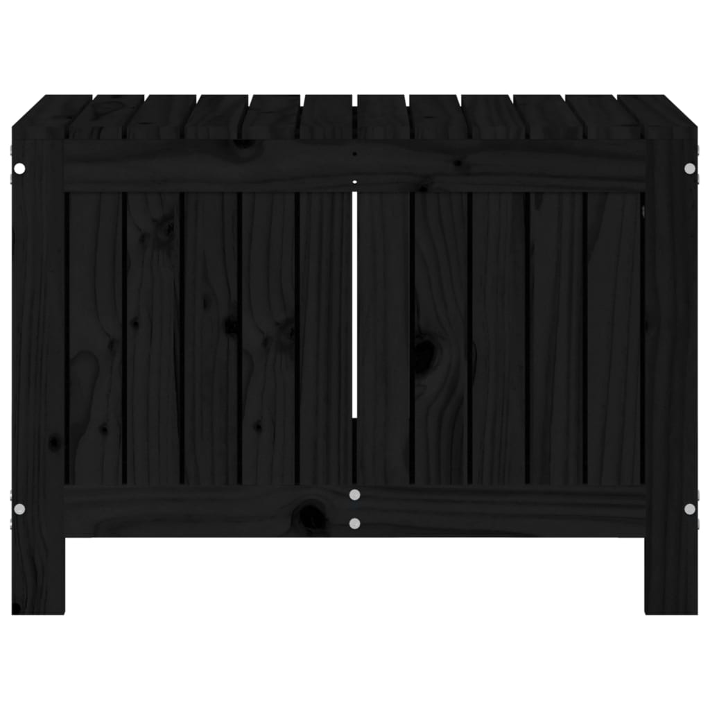 Black Solid Pine Garden Storage Box 76x42.5x54 cm