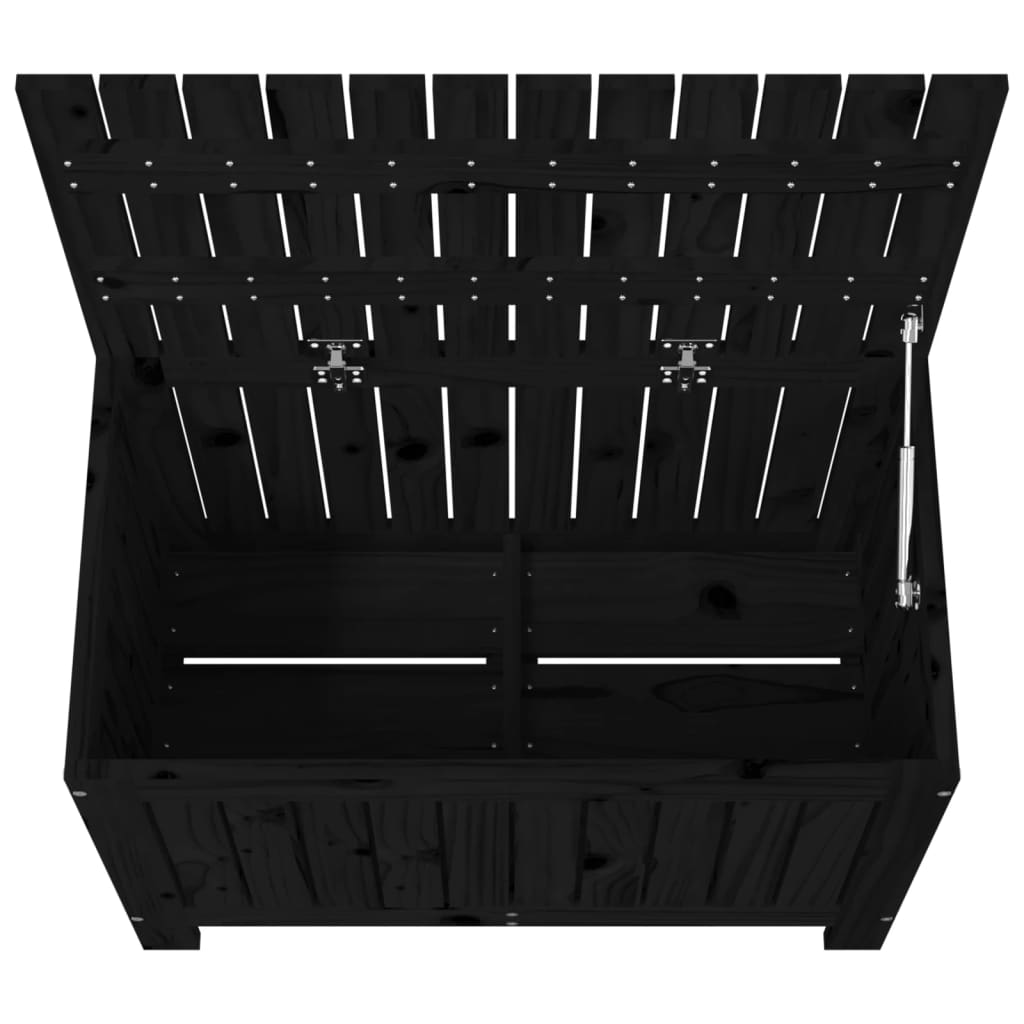 Black Solid Pine Garden Storage Box 76x42.5x54 cm