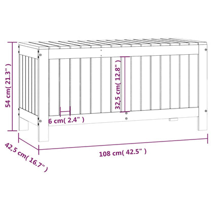White Pine Garden Storage Box 108x42.5x54 cm - Solid Wood
