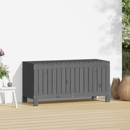 Grey Solid Wood Pine Garden Storage Box 108x42.5x54 cm