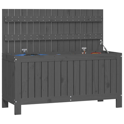 Grey Solid Wood Pine Garden Storage Box 108x42.5x54 cm