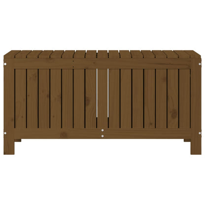 Solid Wood Pine Garden Storage Box, Honey Brown, 108x42.5x54 cm