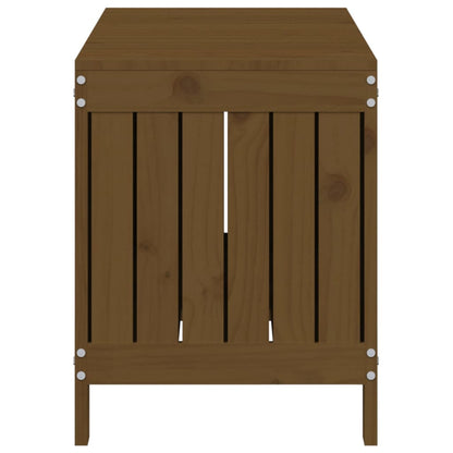 Solid Wood Pine Garden Storage Box, Honey Brown, 108x42.5x54 cm