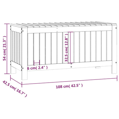Solid Wood Pine Garden Storage Box, Honey Brown, 108x42.5x54 cm