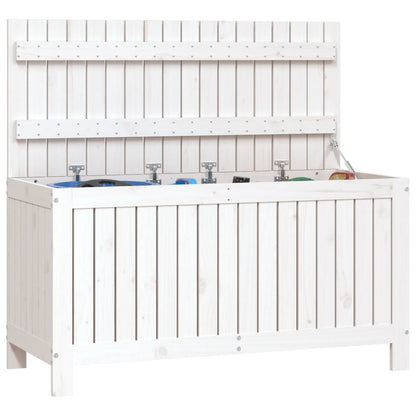 White Solid Wood Pine Garden Storage Box - 115x49x60 cm