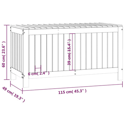 Grey Solid Pine Garden Storage Box 115x49x60 cm