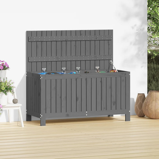 Grey Solid Pine Garden Storage Box 115x49x60 cm