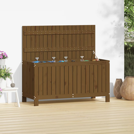 Solid Pine Garden Storage Box - Honey Brown, 115x49x60 cm