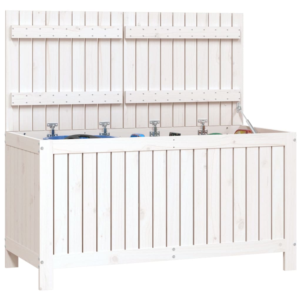 White Solid Pine Garden Storage Box - 121x55x64 cm