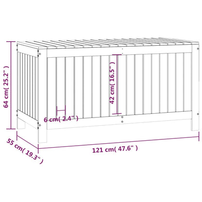 White Solid Pine Garden Storage Box - 121x55x64 cm