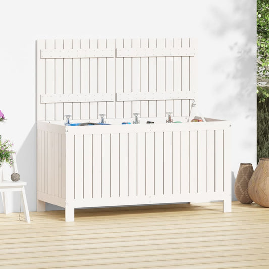 White Solid Pine Garden Storage Box - 121x55x64 cm