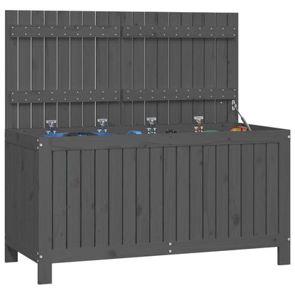 Solid Pine Garden Storage Box in Grey - 121x55x64 cm
