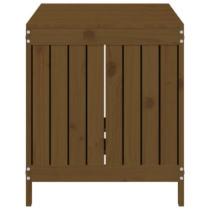 Solid Pine Garden Storage Box, Honey Brown, 121x55x64 cm