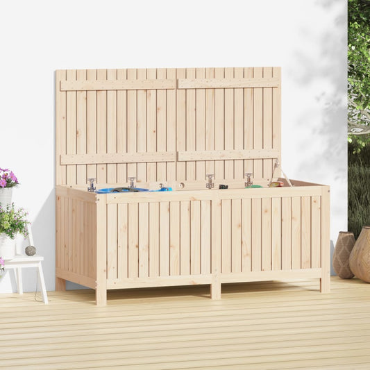 Solid Pine Wood Garden Storage Box, 147x68x64 cm - Weatherproof