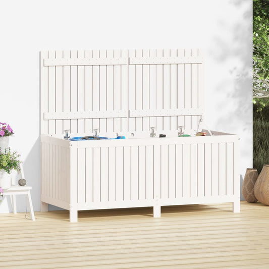 White Solid Pine Garden Storage Box 147x68x64 cm