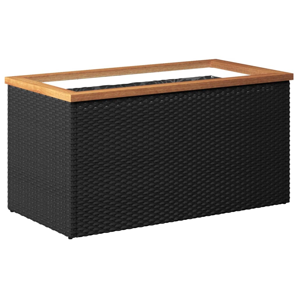 Black Poly Rattan Planter - Durable & Stylish Outdoor Decor