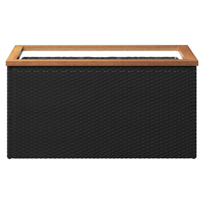 Black Poly Rattan Planter - Durable & Stylish Outdoor Decor
