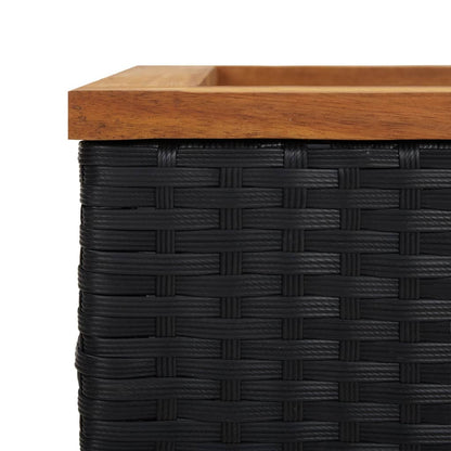 Black Poly Rattan Planter - Durable & Stylish Outdoor Decor