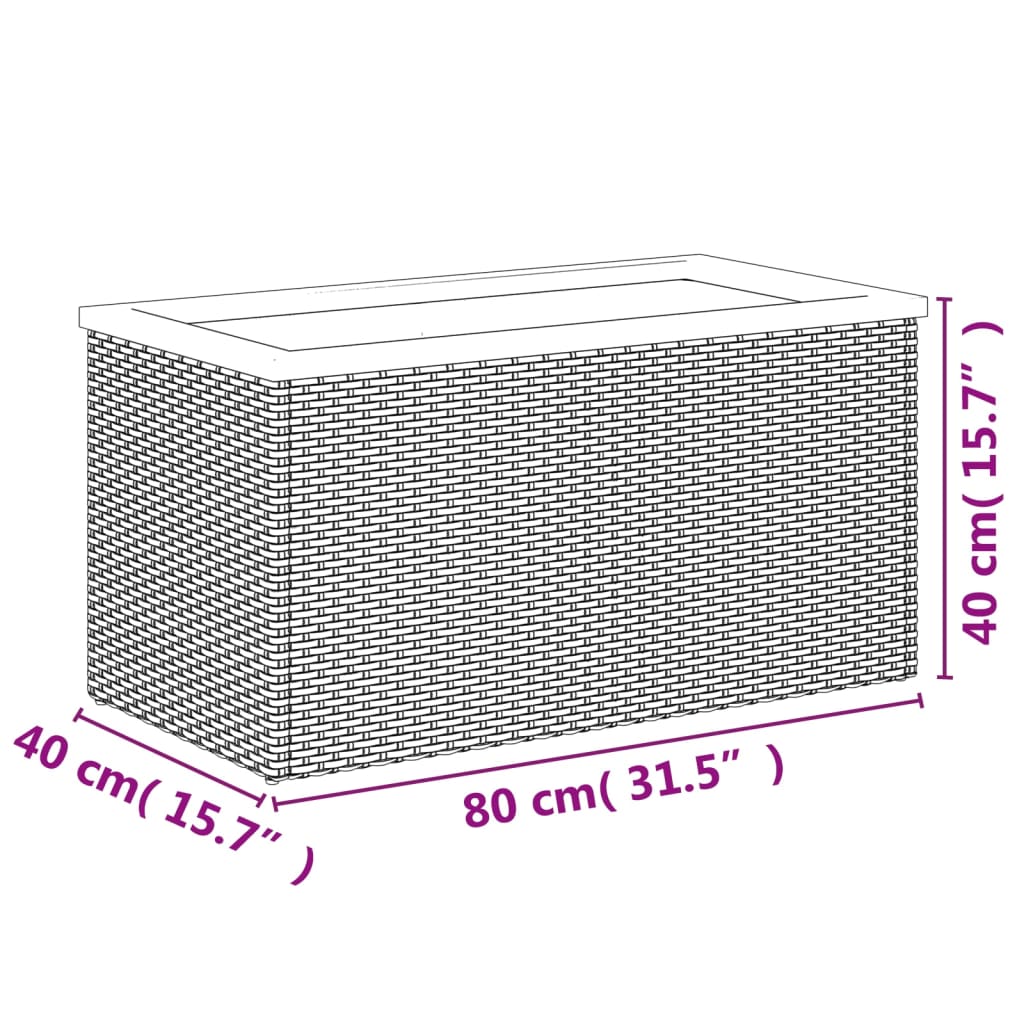 Black Poly Rattan Planter - Durable & Stylish Outdoor Decor