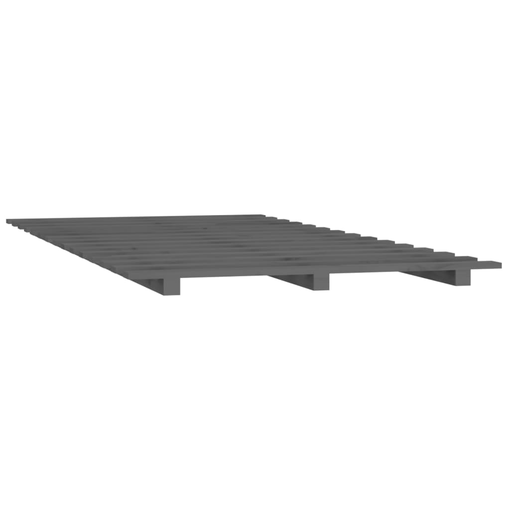 Solid Pine Wood Bed Frame - Grey, 90x200 cm, No Mattress Included