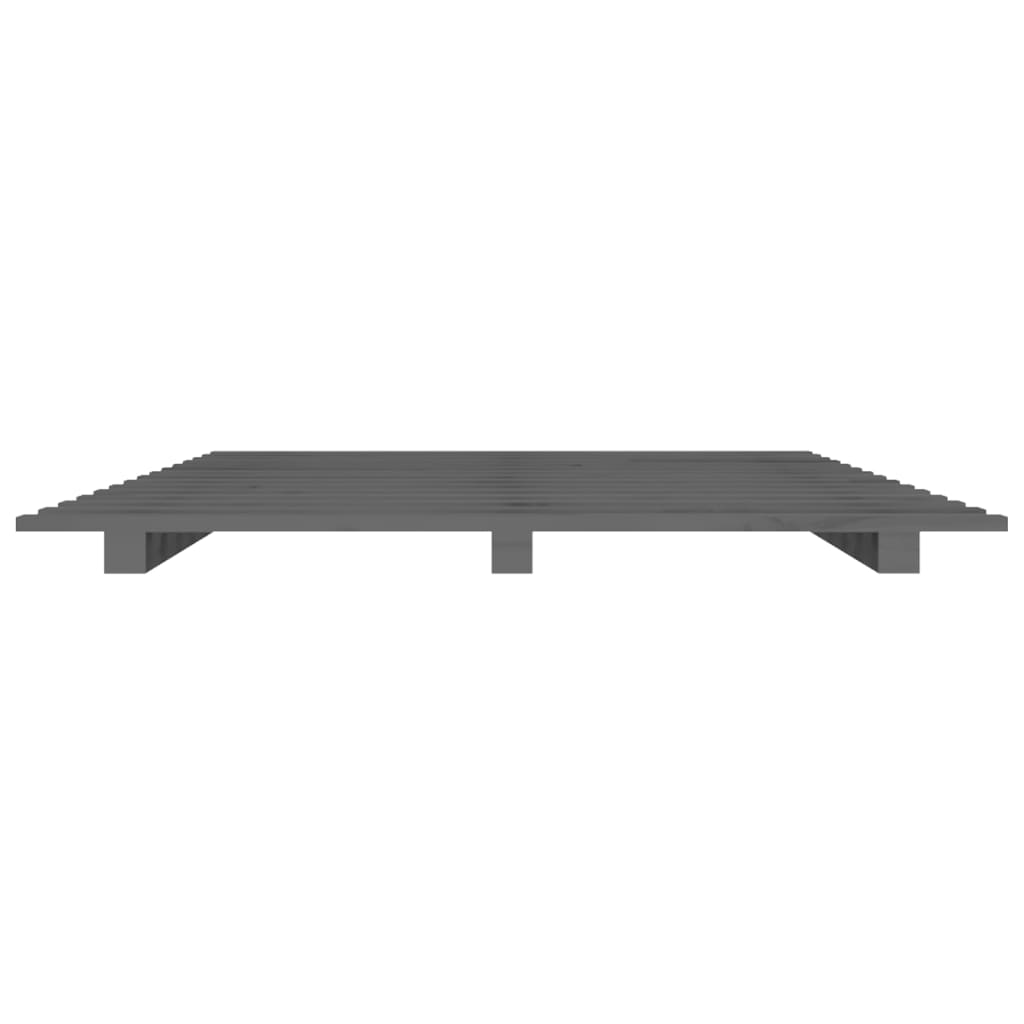 Solid Pine Wood Bed Frame - Grey, 90x200 cm, No Mattress Included