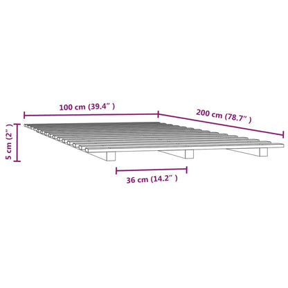 Solid Pine Wood Bed Frame 100x200 cm - Mattress Not Included