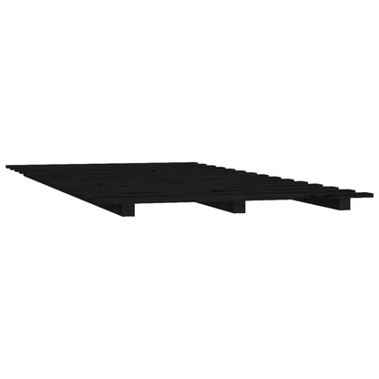 Solid Pine Wood Bed Frame - Black 100x200 cm (No Mattress)