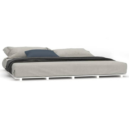 Solid Pine Wood Bed Frame - White, 200x200 cm, Without Mattress