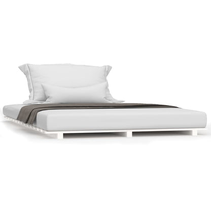 Solid Pine Wood Bed Frame White 120x200 cm - Mattress Not Included