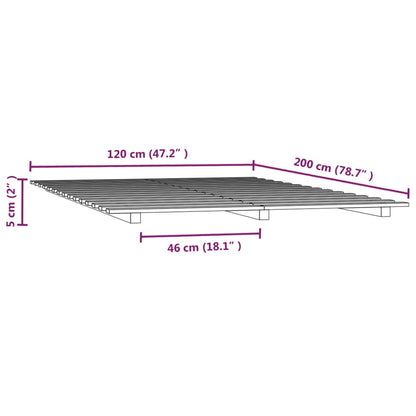 Solid Pine Wood Bed Frame White 120x200 cm - Mattress Not Included