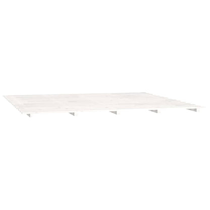 Solid Wood Pine Bed Frame, White, 160x200 cm – Without Mattress