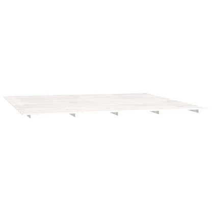 Solid Pine Wood Super King Bed Frame, White 180x200 cm