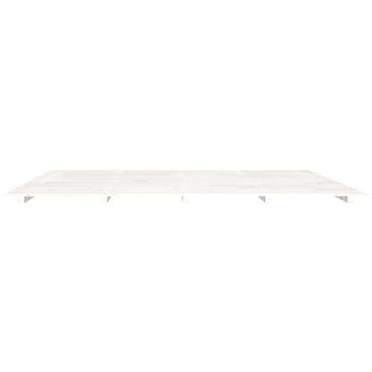 Solid Pine Wood Super King Bed Frame, White 180x200 cm