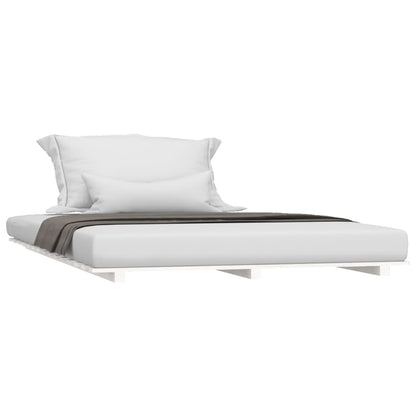 White Solid Pine Bed Frame 135x190 cm Double - No Mattress Included