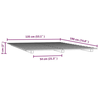 White Solid Pine Bed Frame 135x190 cm Double - No Mattress Included