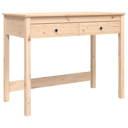 Solid Pine Desk with Drawers, 100x50x78 cm - Natural Wood Finish