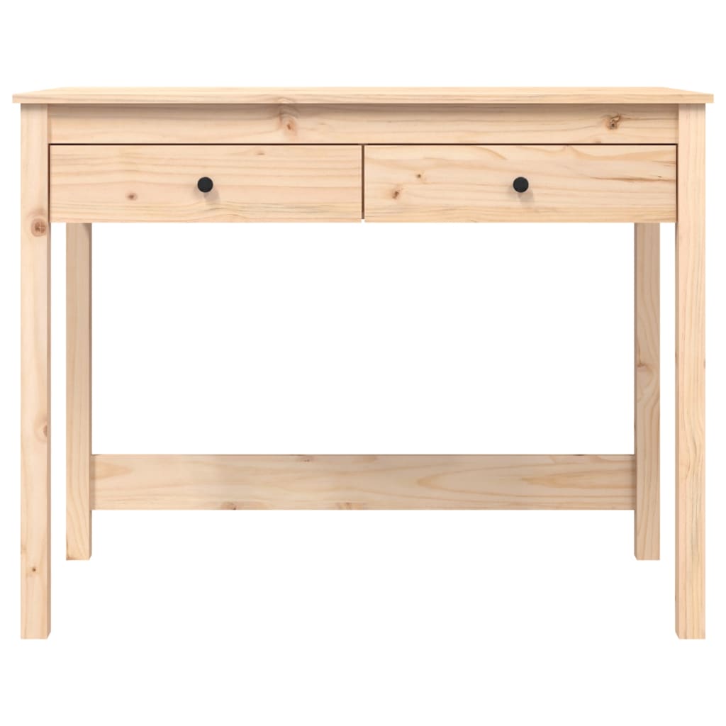 Solid Pine Desk with Drawers, 100x50x78 cm - Natural Wood Finish