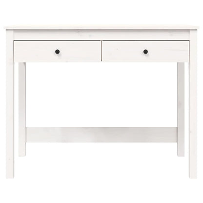 Solid Pine Wood Desk with Drawers - White 100x50x78 cm