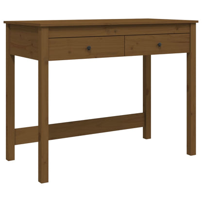 Solid Pine Desk with Drawers - Honey Brown, 100x50x78 cm